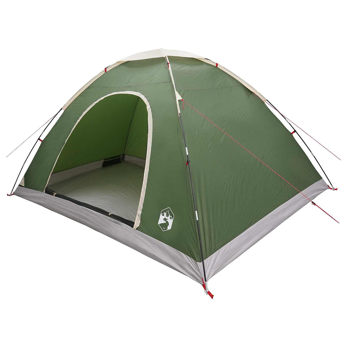 Camping telt 6-personers Grøn 185T Polyester med PU belægning