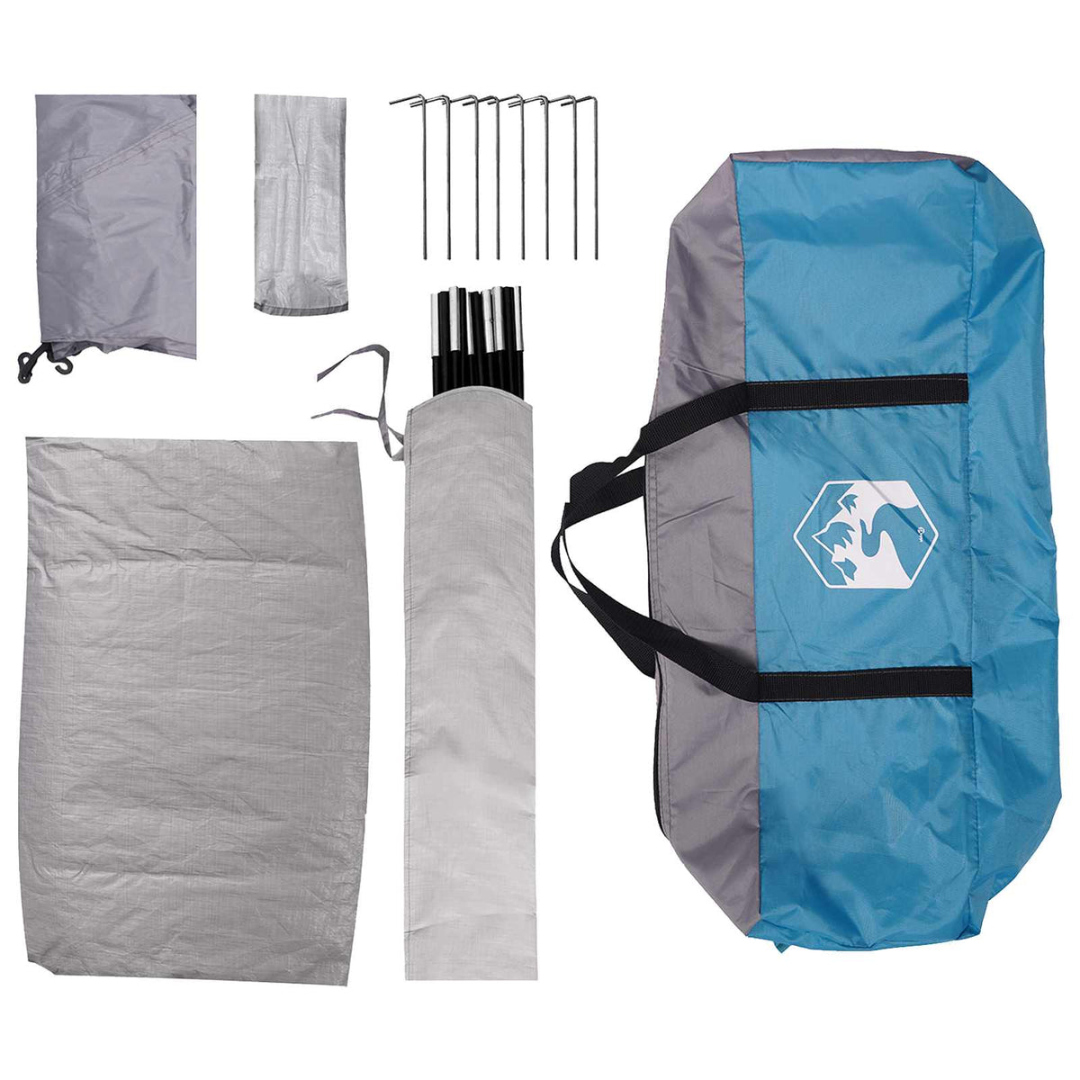 Camping telt 6-personers Blå 185T Polyester med PU belægning