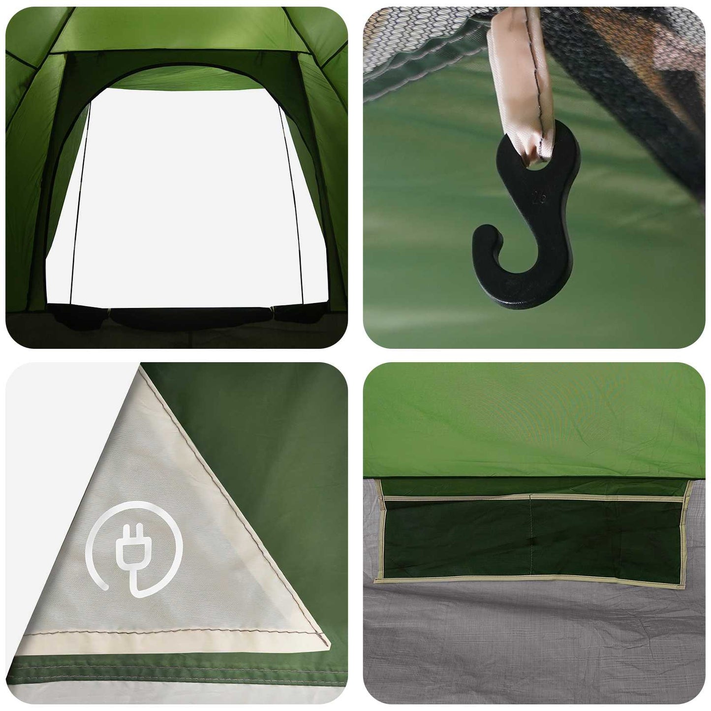 Camping telt 2-personers Grøn Polyester og Stål