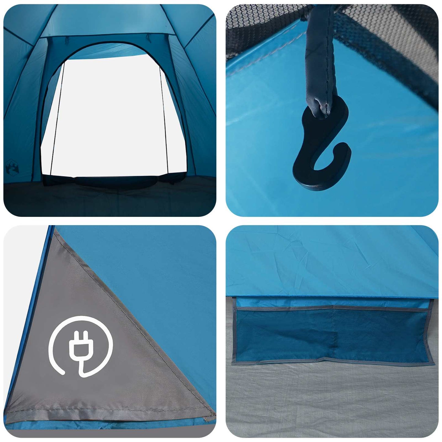 Camping telt 2-personers Blå Polyester og Stål
