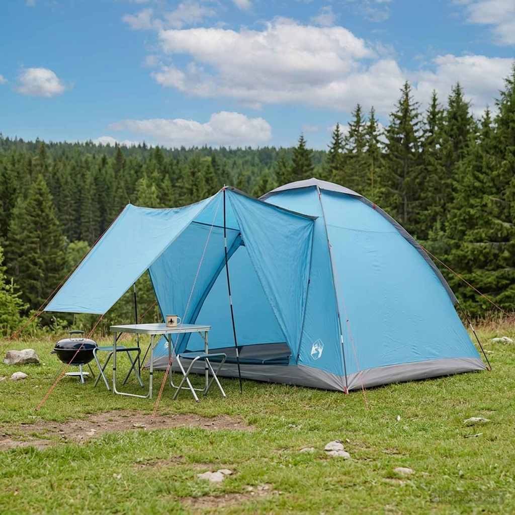 Camping telt 2-personers Blå Polyester og Stål