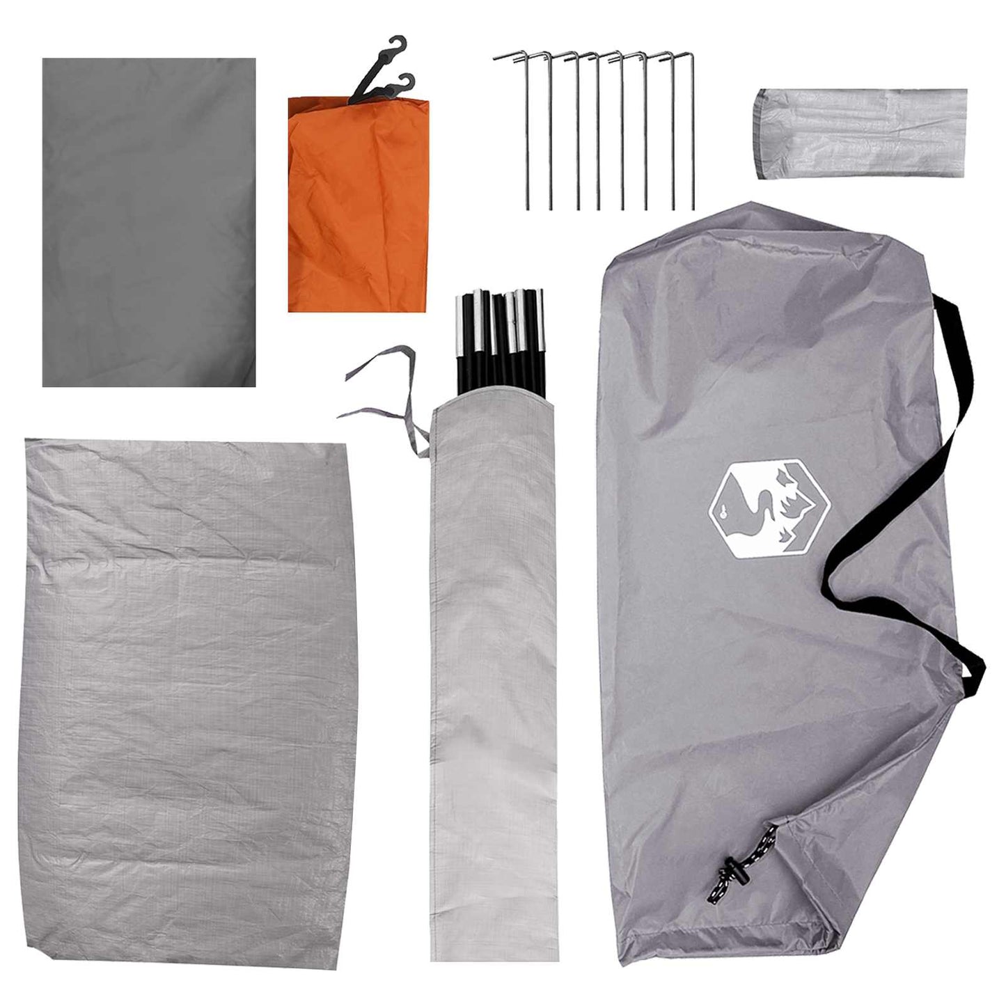 Camping telt 2-personers Grå og orange Polyester og Stål