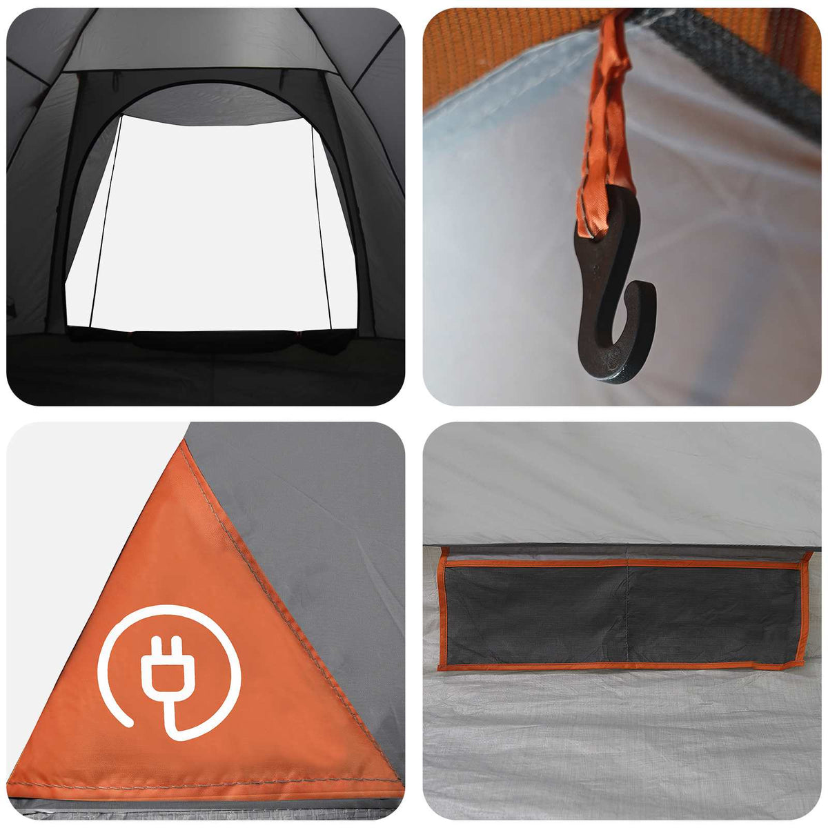 Camping telt 2-personers Grå og orange Polyester og Stål