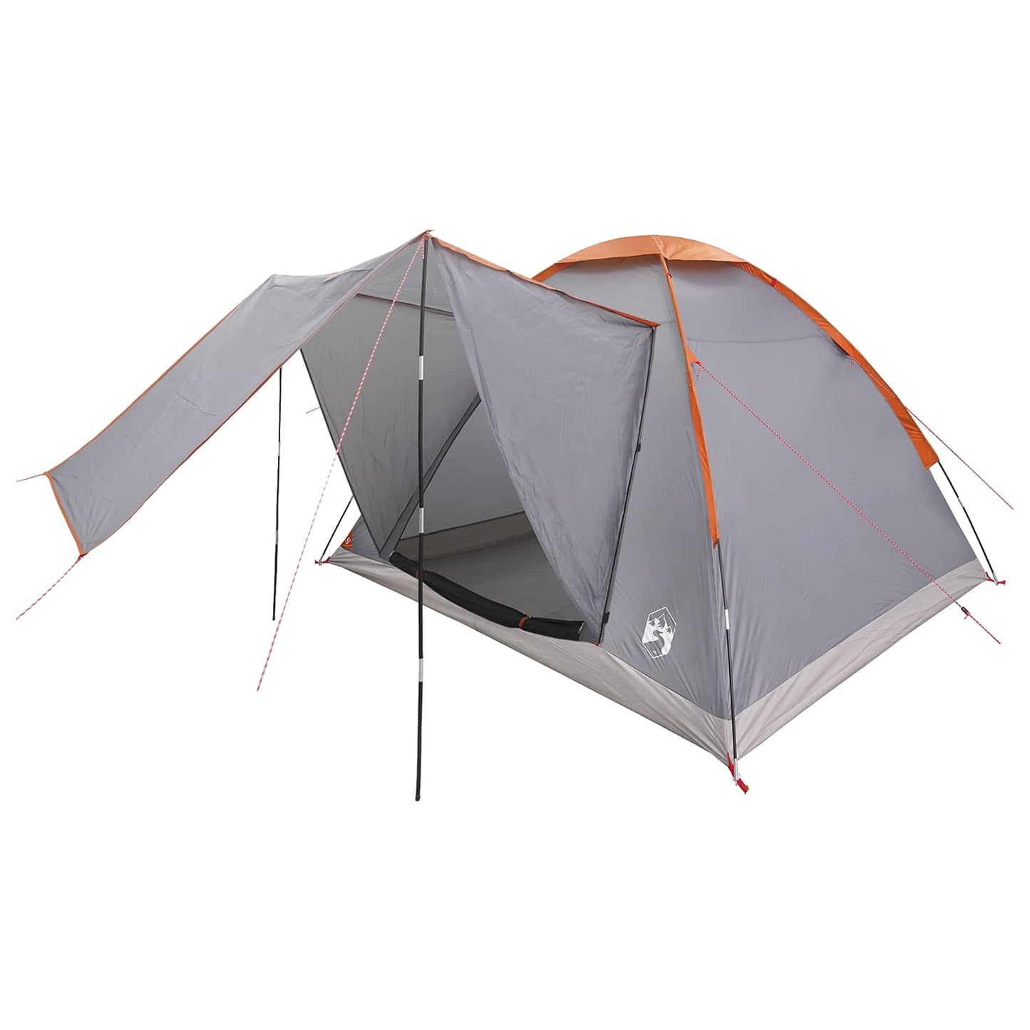 Camping telt 4-personers Grå og orange Polyester og Stål