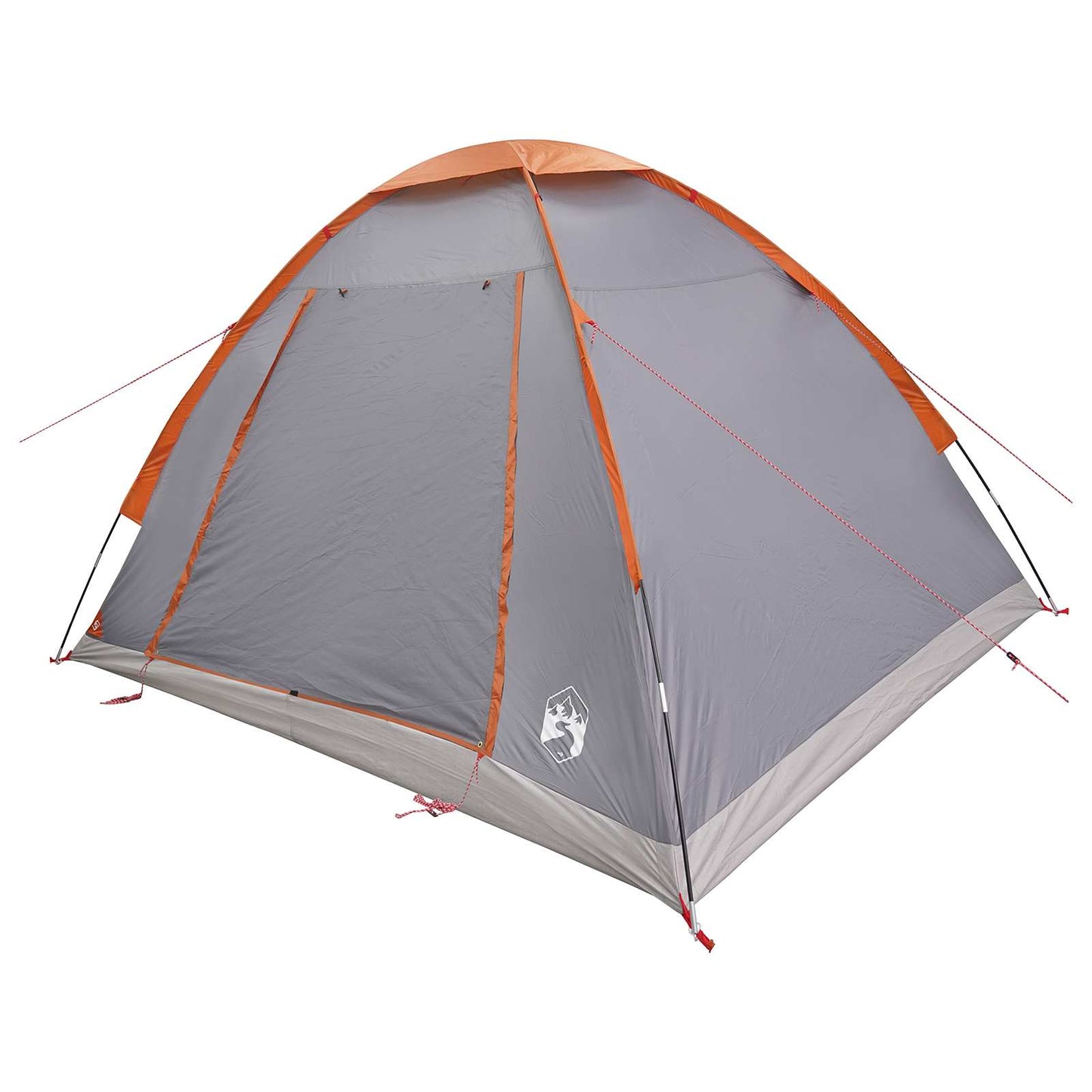 Camping telt 4-personers Grå og orange Polyester og Stål