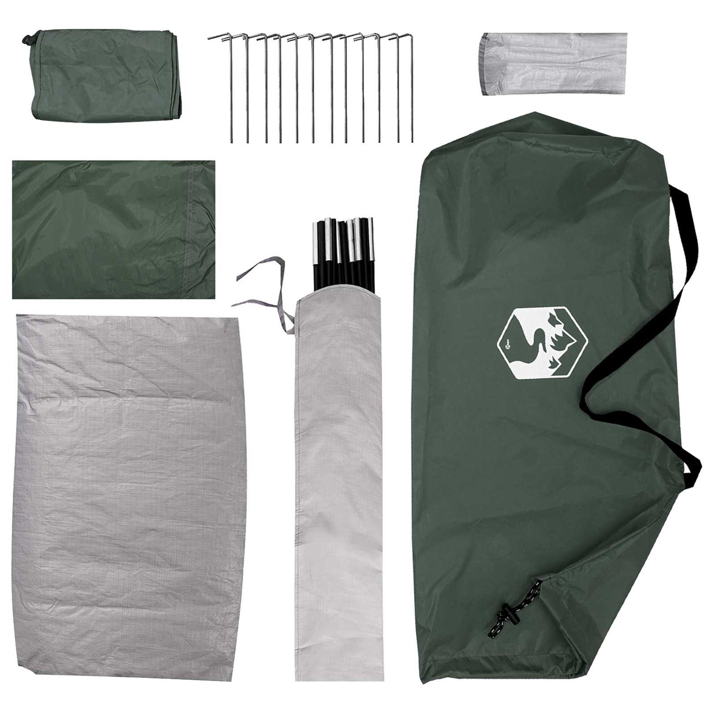 Camping telt 4-personers Army Grøn Polyester og Stål