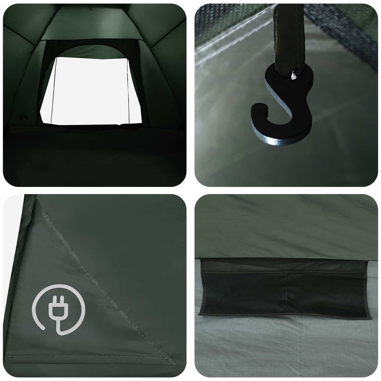 Camping telt 4-personers Army Grøn Polyester og Stål