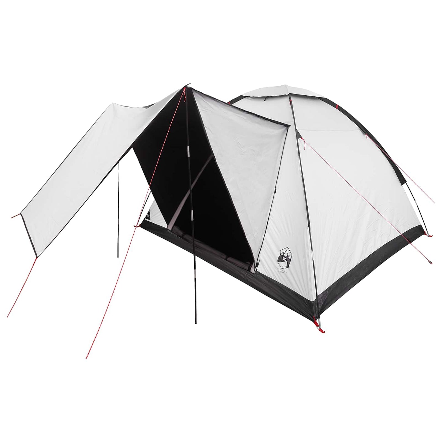 Camping telt 4-personers Hvid Blackout Polyester og Stål
