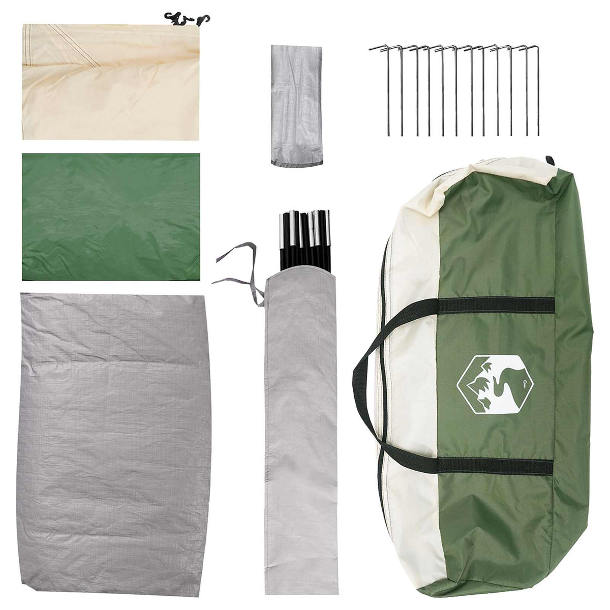 Camping telt 6-personers Grøn Polyester og Stål