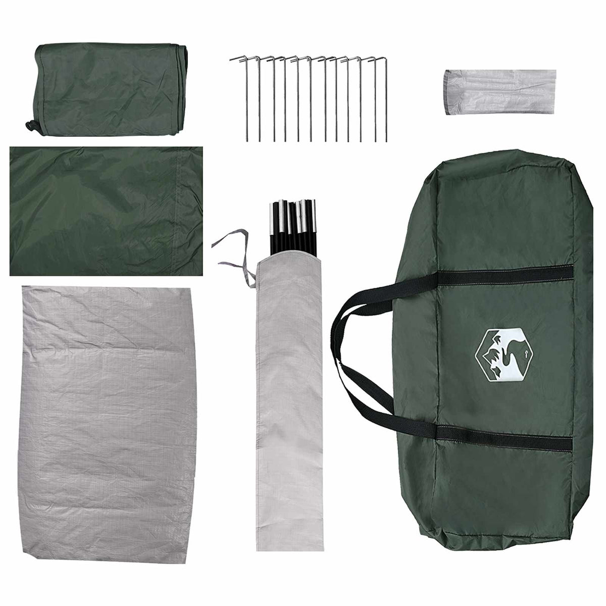 Camping telt 6-personers Army Grøn Polyester og Stål