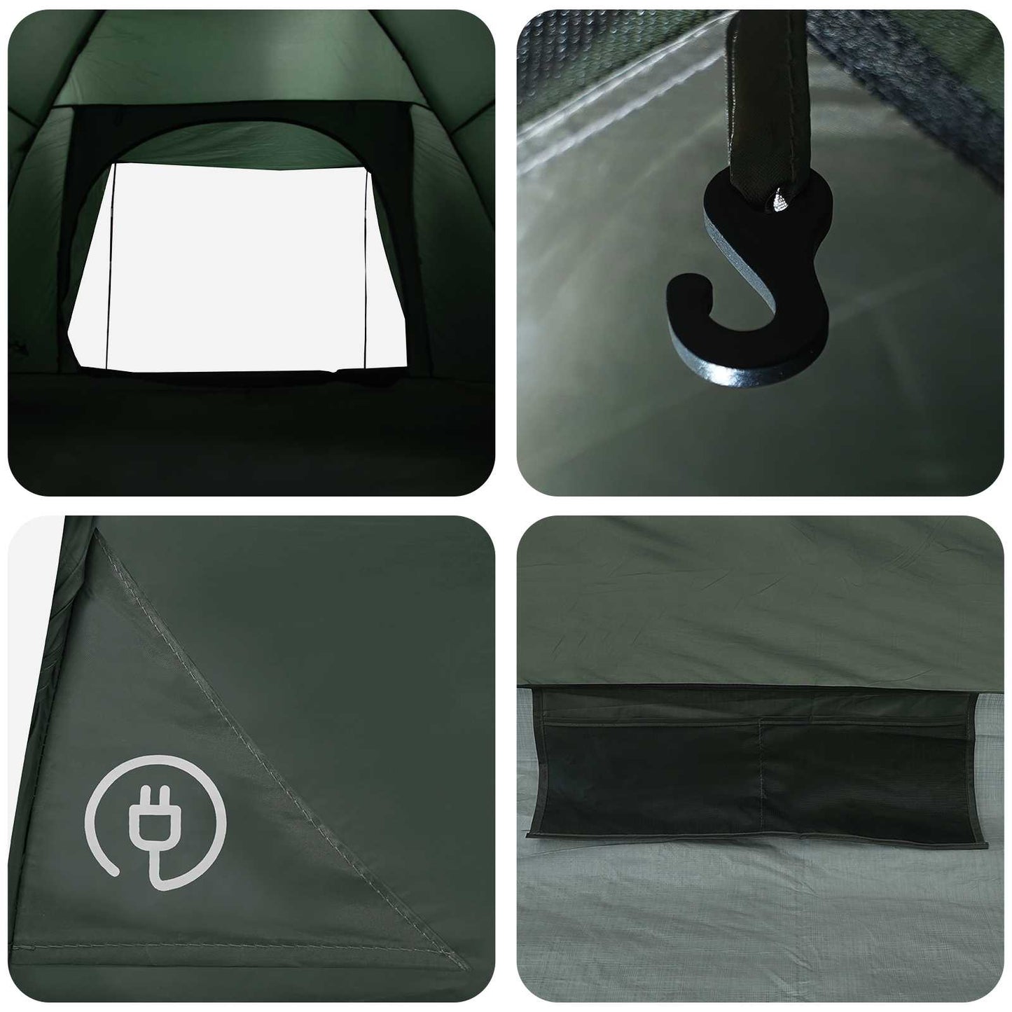 Camping telt 6-personers Army Grøn Polyester og Stål
