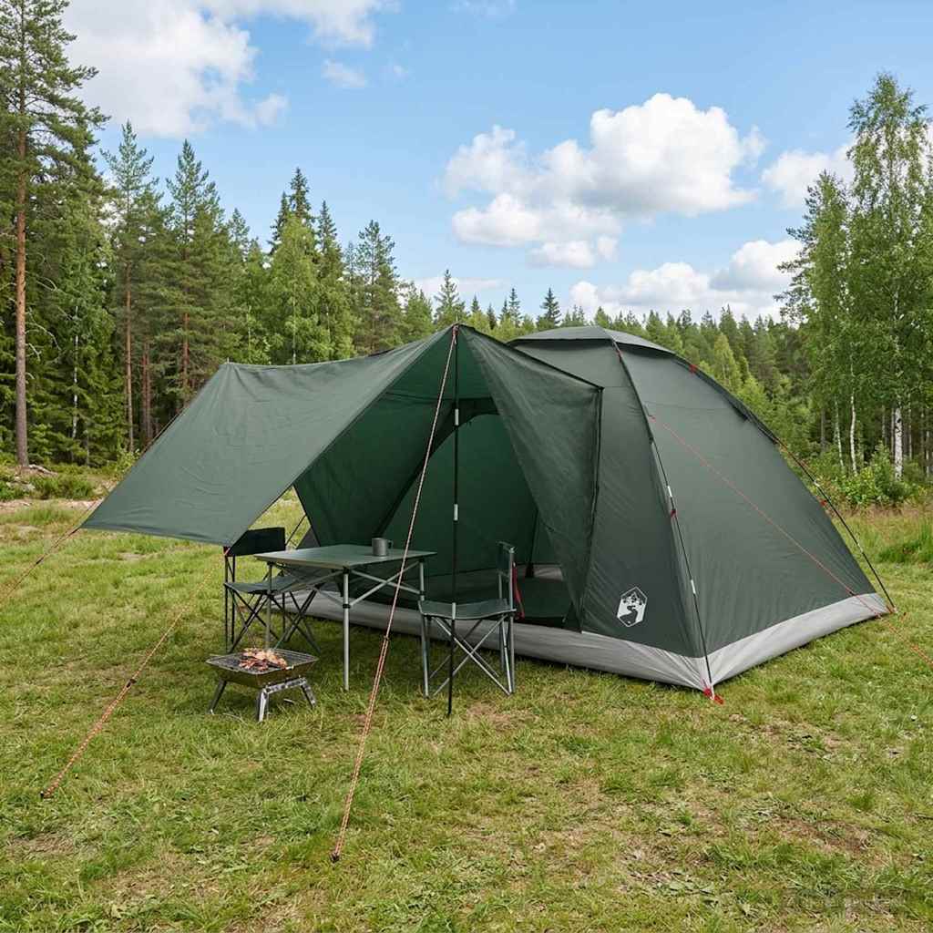 Camping telt 6-personers Army Grøn Polyester og Stål