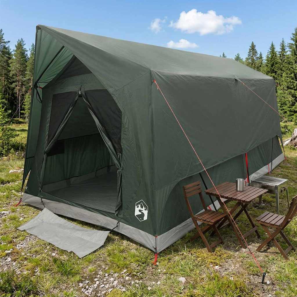 Tunneltelt med tag Army grøn 8-personers Polyester og Stål