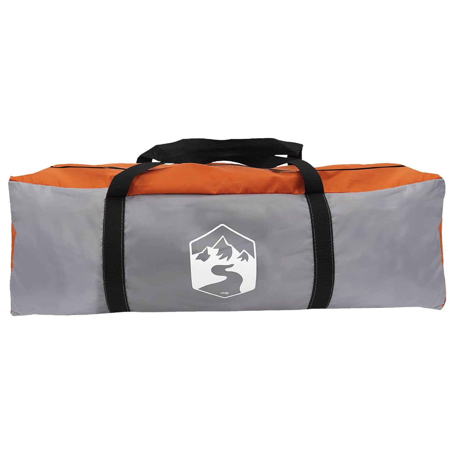 Familietelt 487 x 340 x 216 cm Grå og orange Polyester og Stål