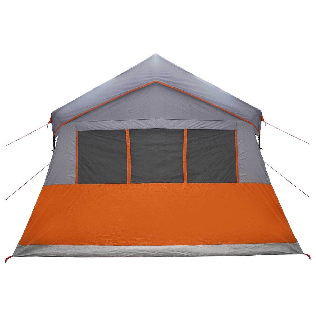 Familietelt 487 x 340 x 216 cm Grå og orange Polyester og Stål