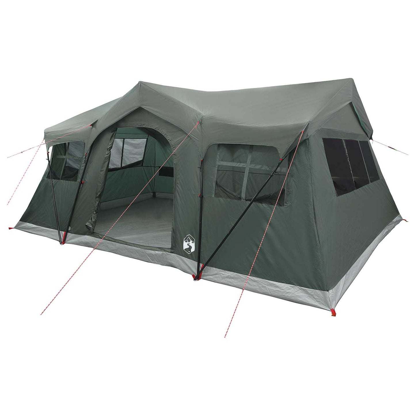 Familietelt 487 x 340 x 216 cm Army Grøn Polyester og Stål
