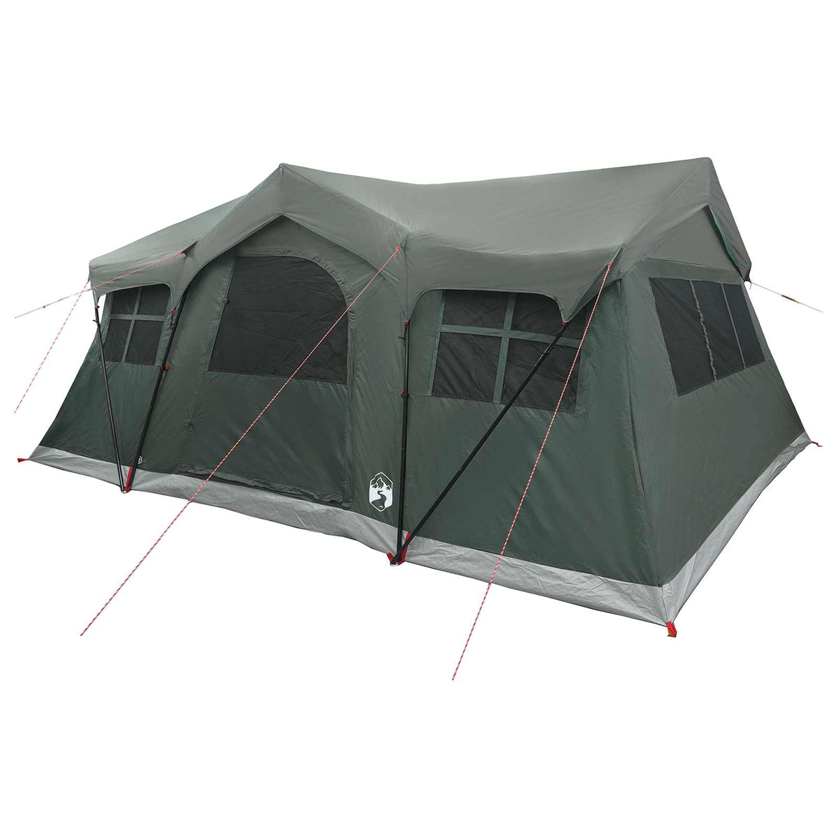 Familietelt 487 x 340 x 216 cm Army Grøn Polyester og Stål