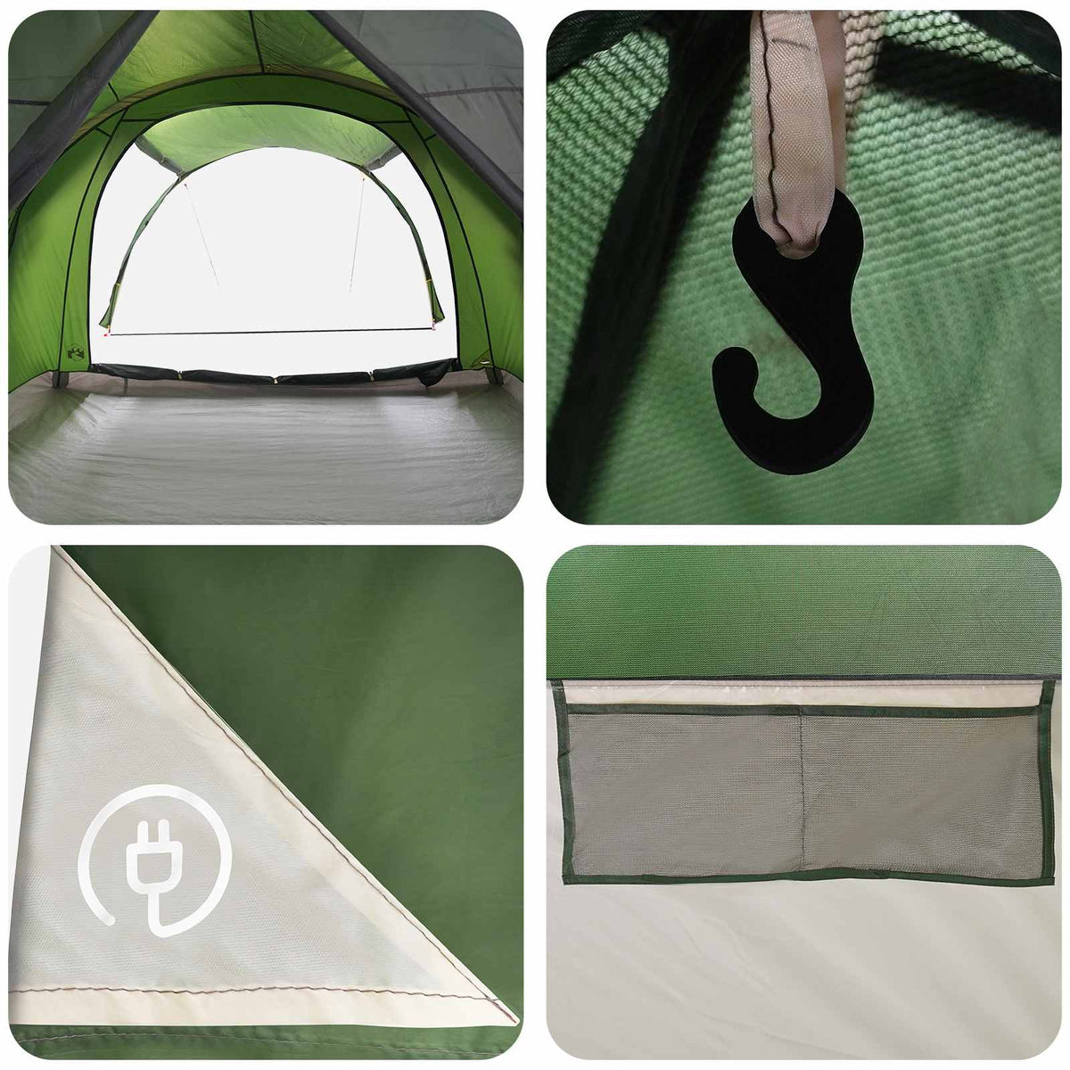 Tunneltelt 370 x 275 x 210 cm Grøn Polyester og Stål