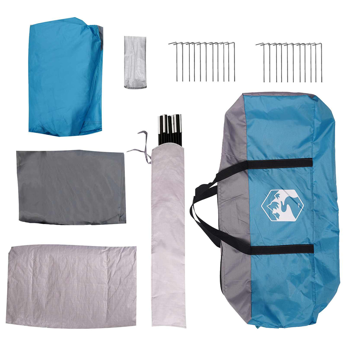 Tunneltelt 370 x 275 x 210 cm Blå Polyester og Stål