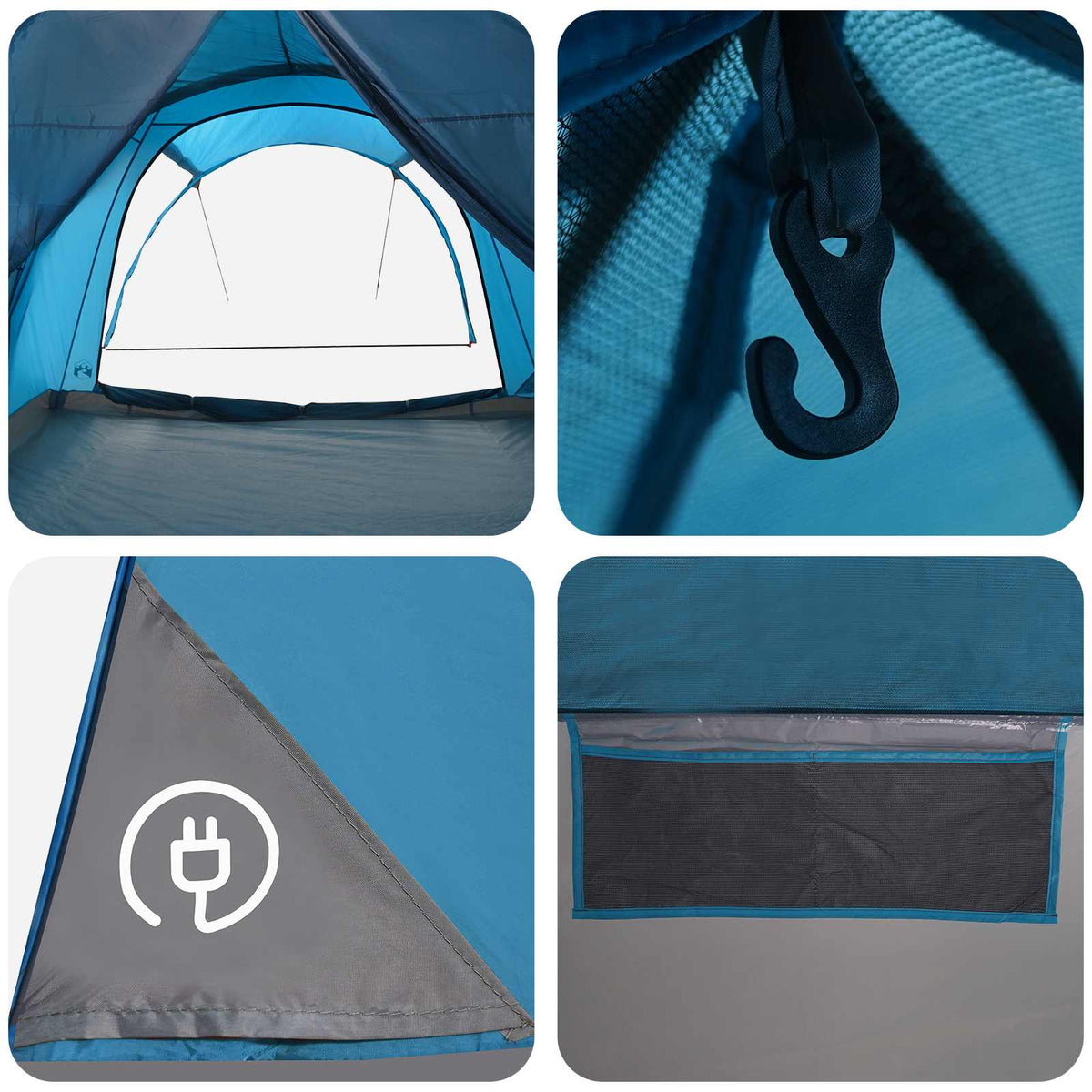 Tunneltelt 370 x 275 x 210 cm Blå Polyester og Stål