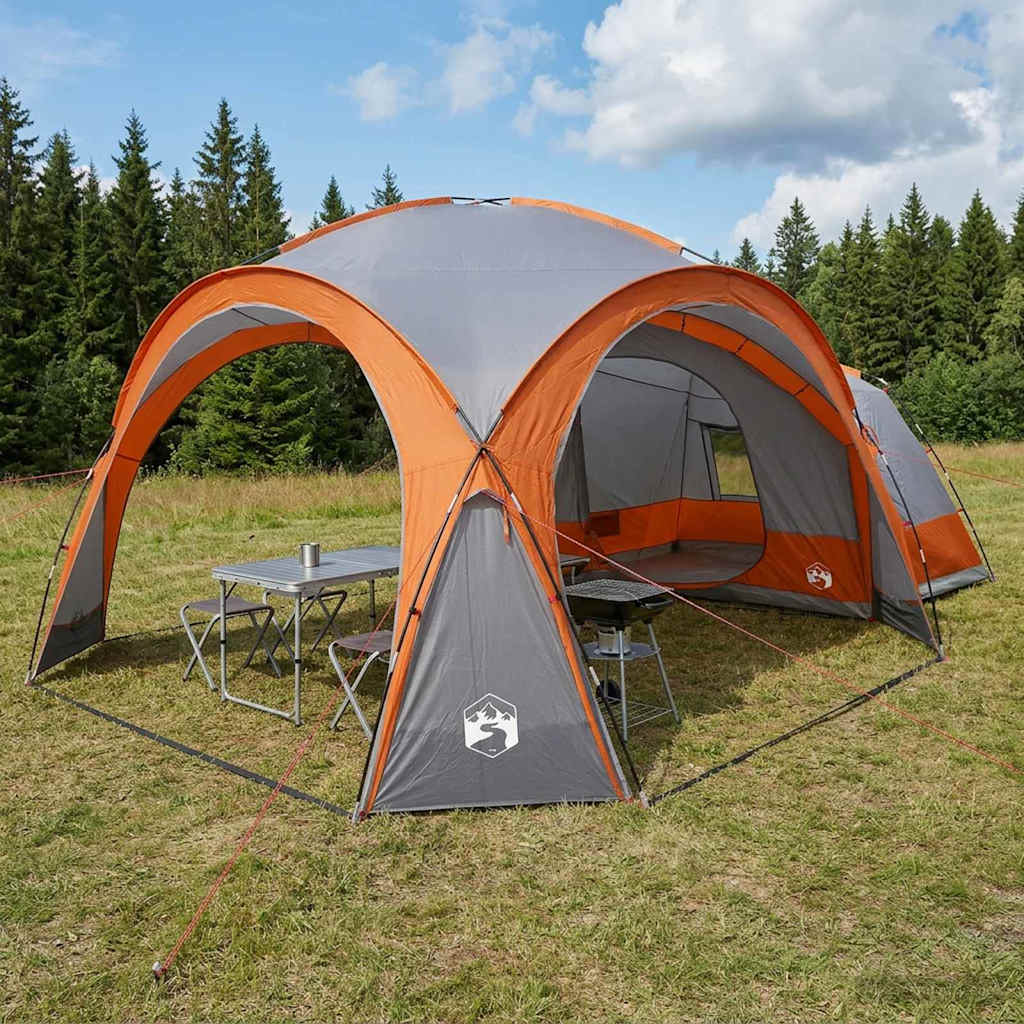 Side Telt Grå og orange 410 x 410 x 250 cm Polyester og Stål
