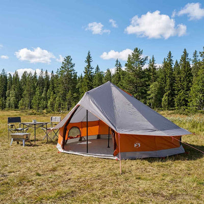 Tipi telt 20-personers Grå og orange Polyester og Stål
