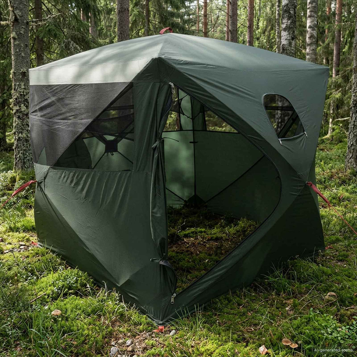 Jagttelt Army Grøn 2-personers Polyester og Stål