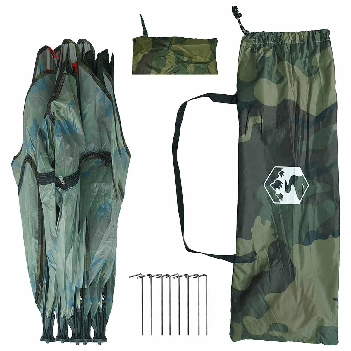 Jagttelt Camouflage 2-personers Polyester og Stål