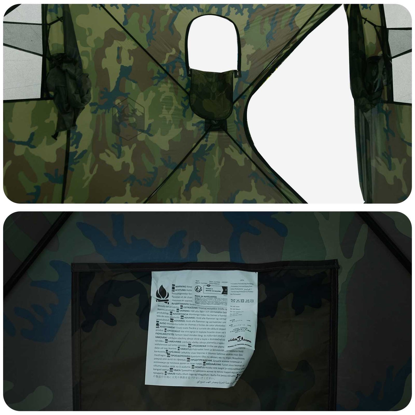 Jagttelt Camouflage 2-personers Polyester og Stål