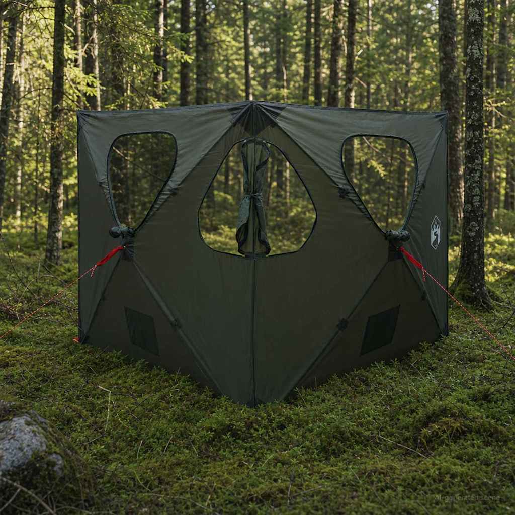 Jagttelt 145 x 145 x 150 cm Army Grøn Polyester og Stål