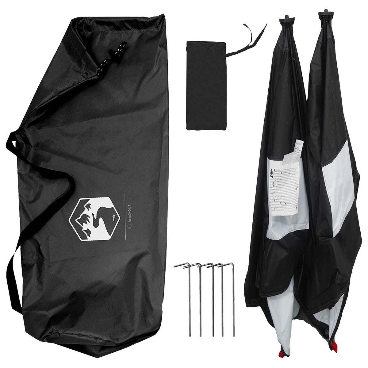 Jagttelt 145 x 145 x 150 cm Hvid Blackout Polyester og Stål