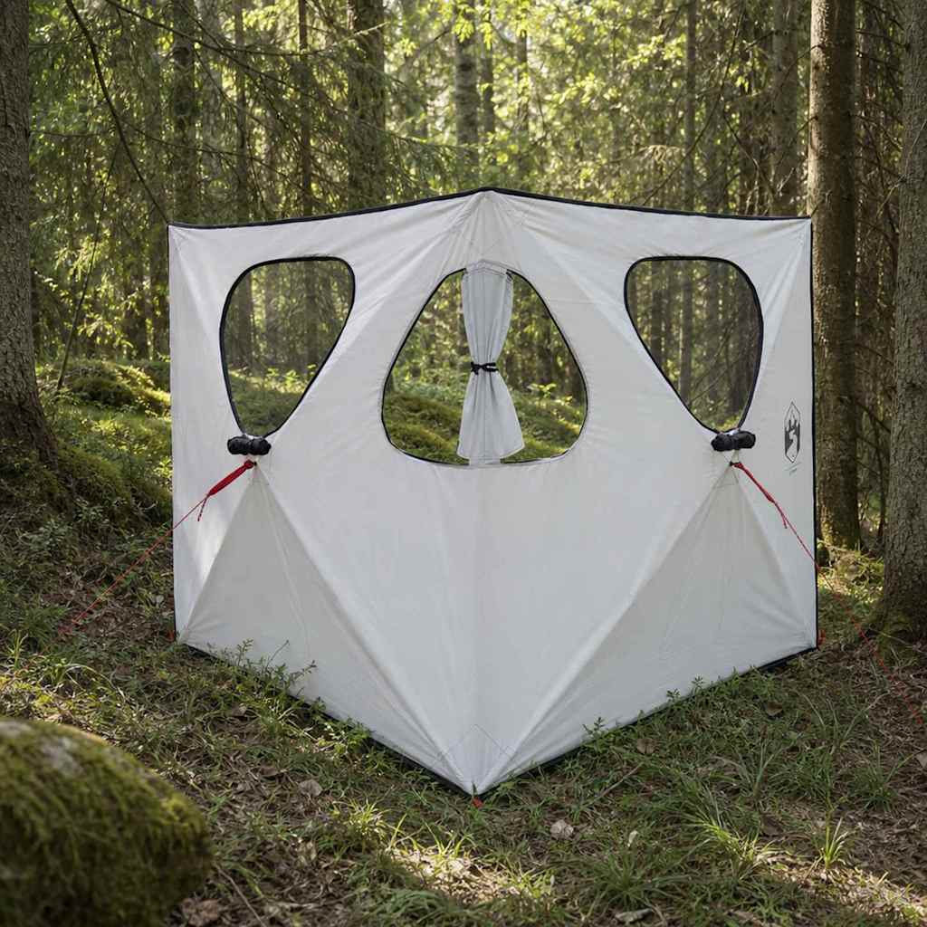 Jagttelt 145 x 145 x 150 cm Hvid Blackout Polyester og Stål