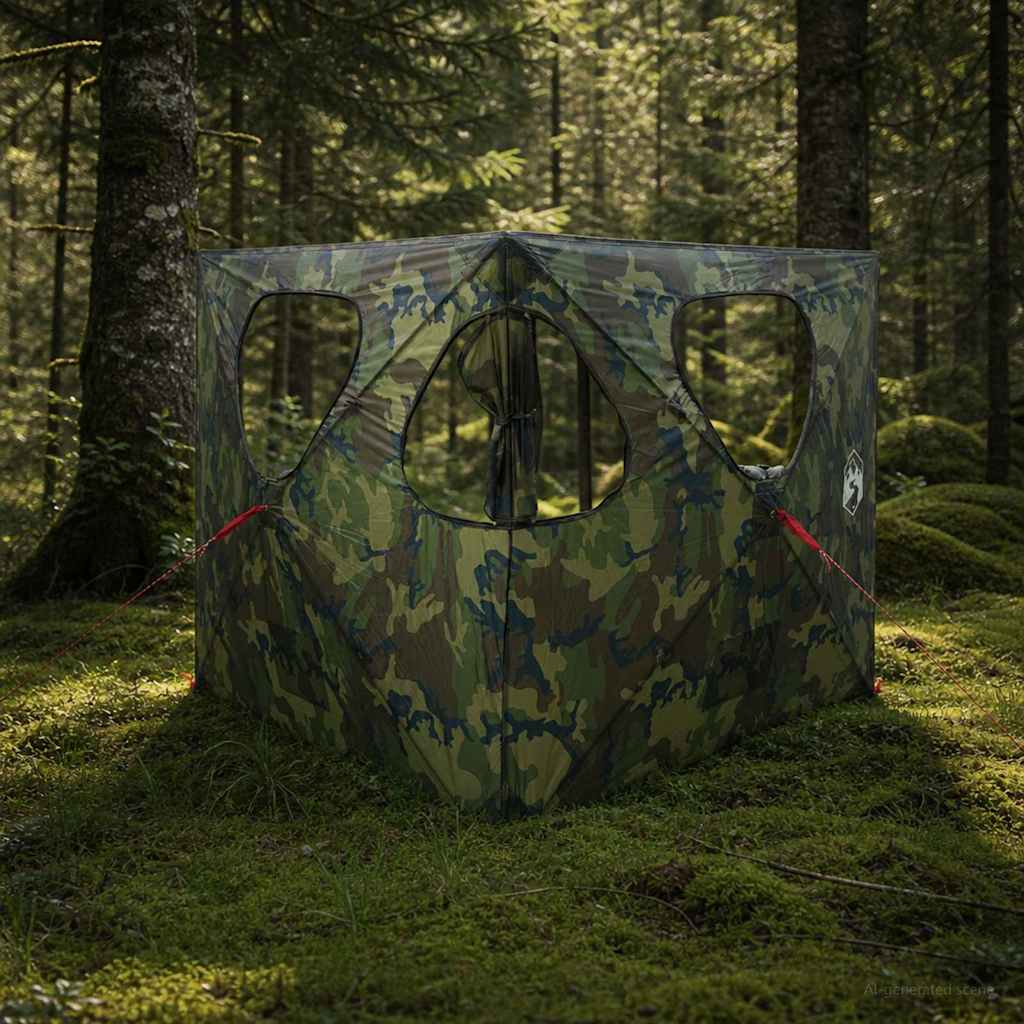 Jagttelt 145 x 145 x 150 cm Camouflage Polyester og Stål
