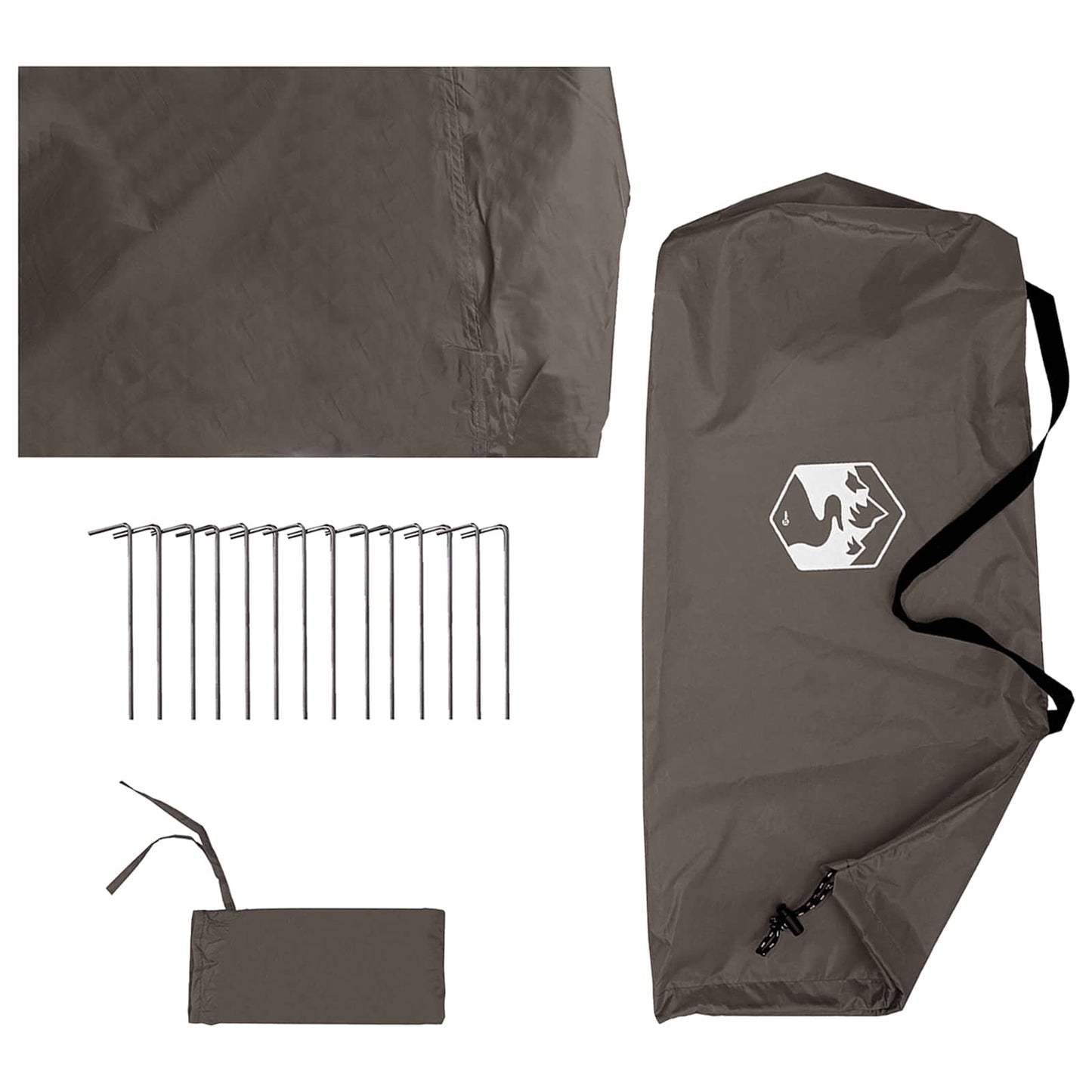 Camping tarp med mesh vægge 340 x 260 x 220 cm Brun Grå