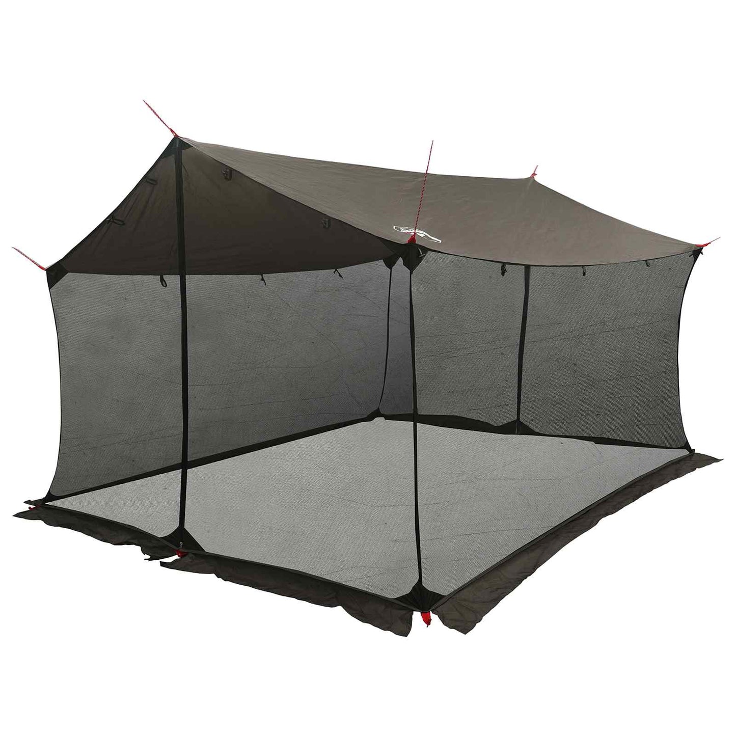 Camping tarp med mesh vægge 340 x 260 x 220 cm Brun Grå