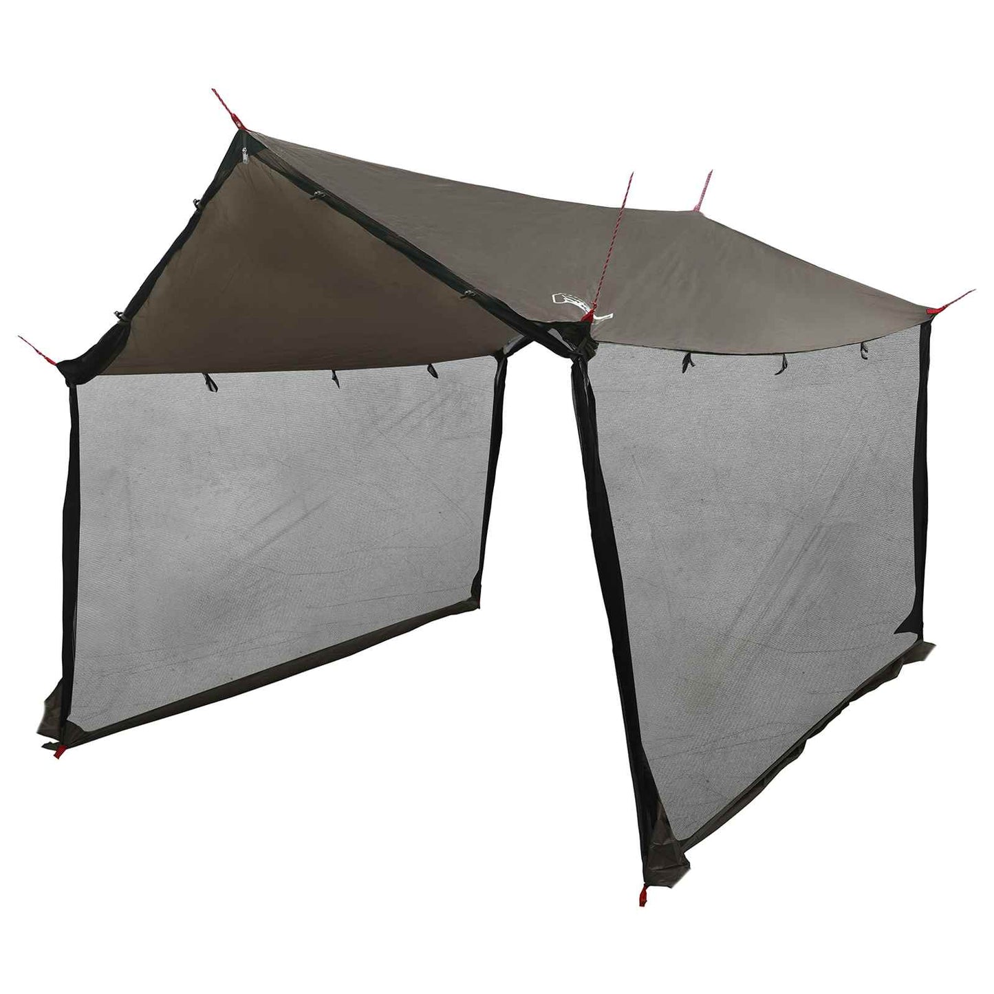 Camping tarp med mesh vægge 340 x 260 x 220 cm Brun Grå