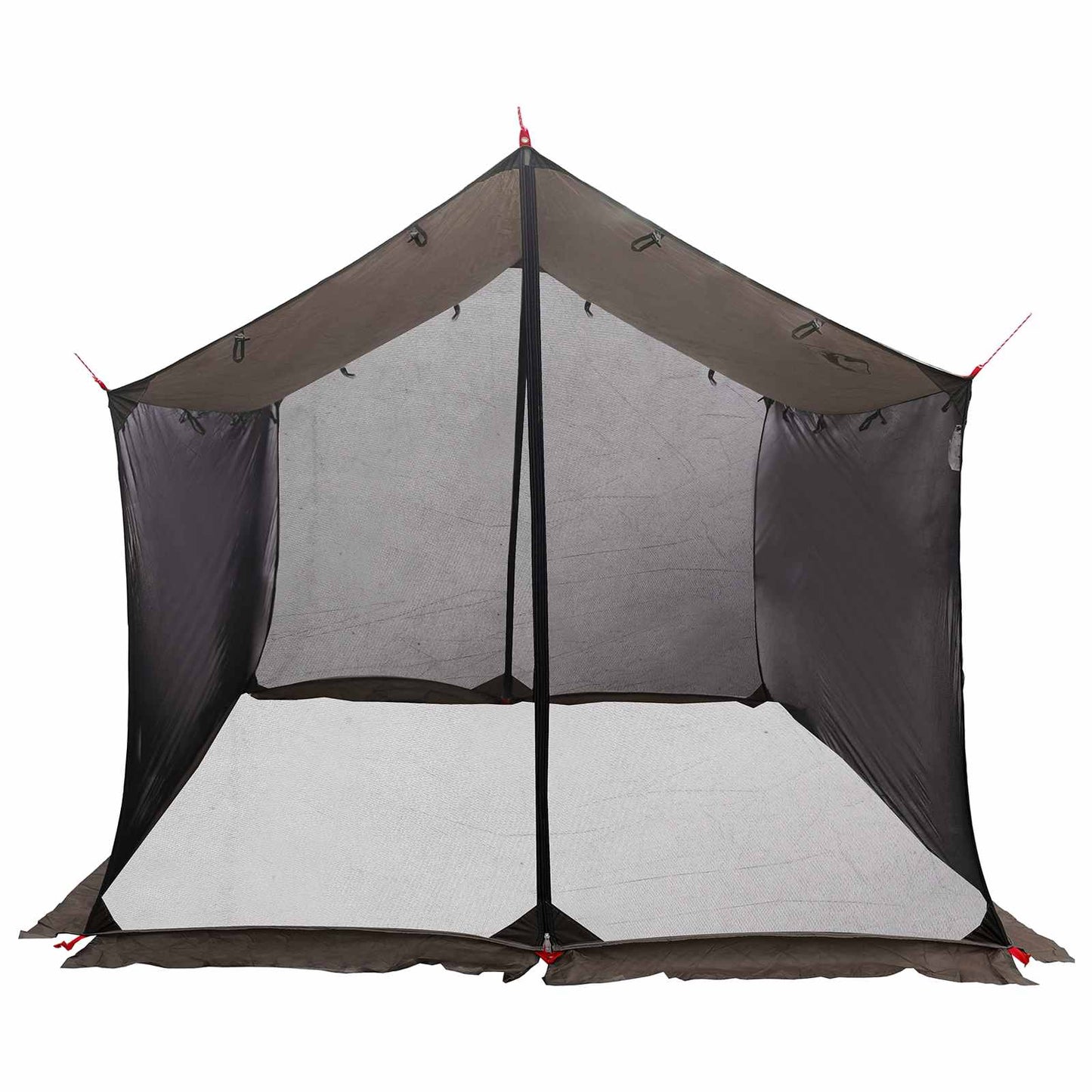 Camping tarp med mesh vægge 340 x 260 x 220 cm Brun Grå