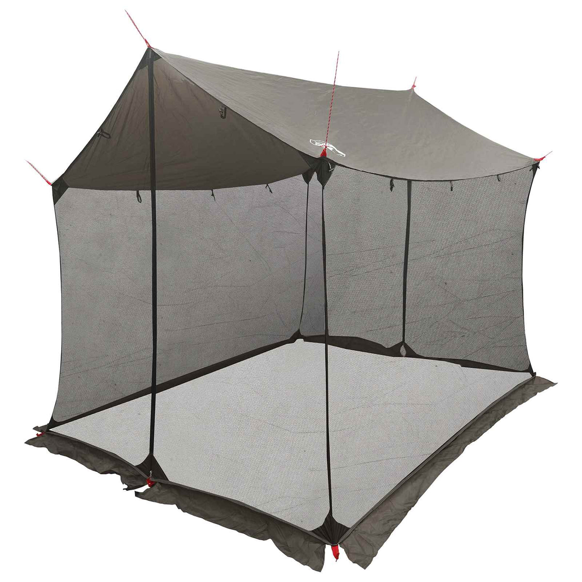 Camping tarp med mesh vægge 270 x 210 x 210 cm Brun Grå