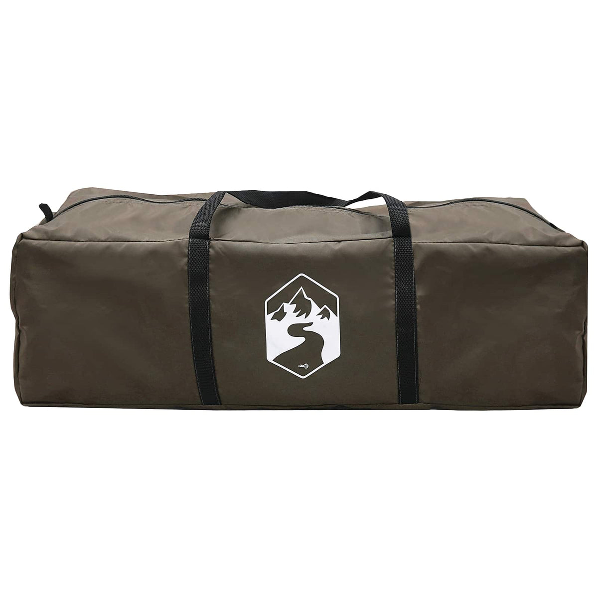Tunneltelt 10 personer Brun Grå Polyester og Stål