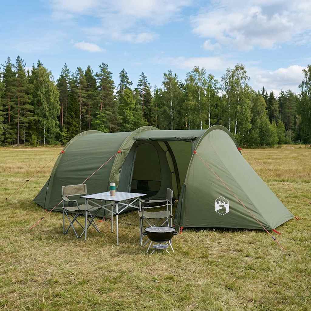 Tunneltelt 410 x 175 x 105 cm Olivengrøn Polyester og Stål