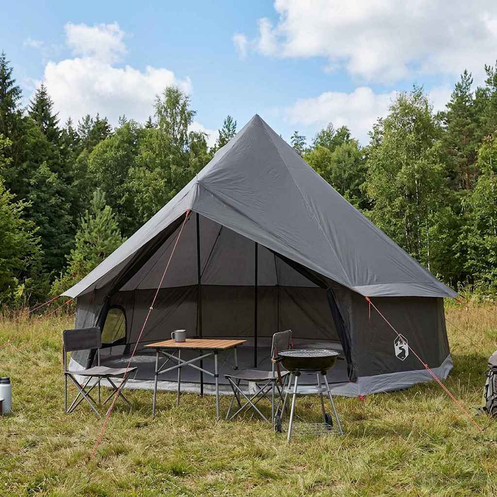 Tipi telt 6-personers Brun Grå Polyester og Stål