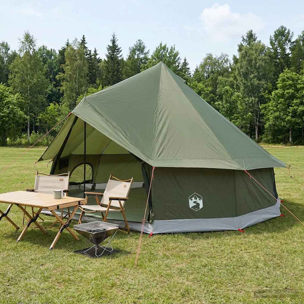 Tipi telt 8-personers Army Grøn Polyester og Stål