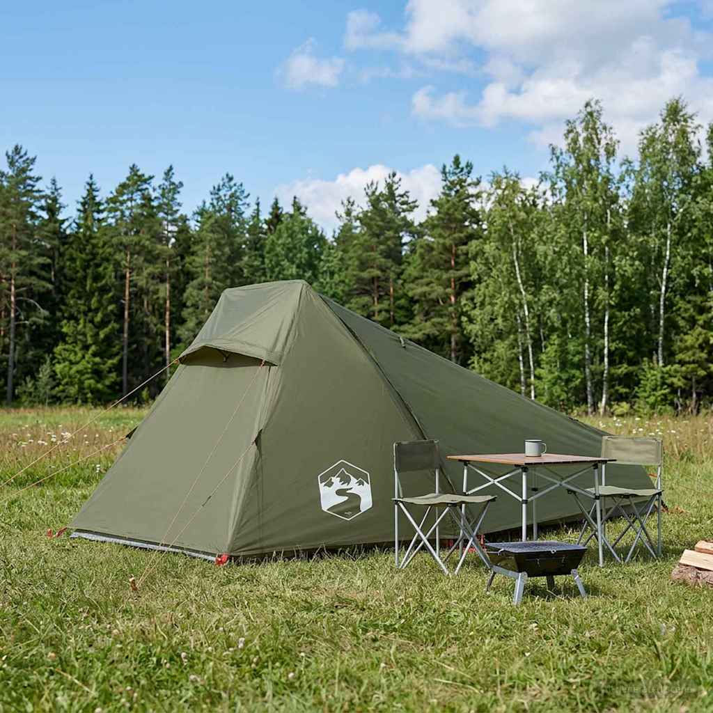 Tunneltelt 215 x 100 x 90 cm Olivengrøn Polyester og Stål