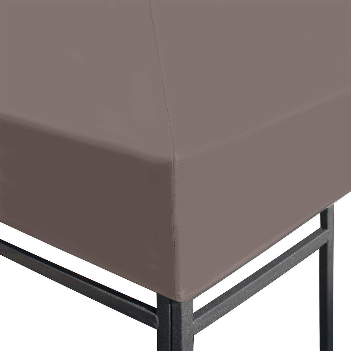 Gazebo Dække 300 x 300 cm Gråbrun Polyester og Stål