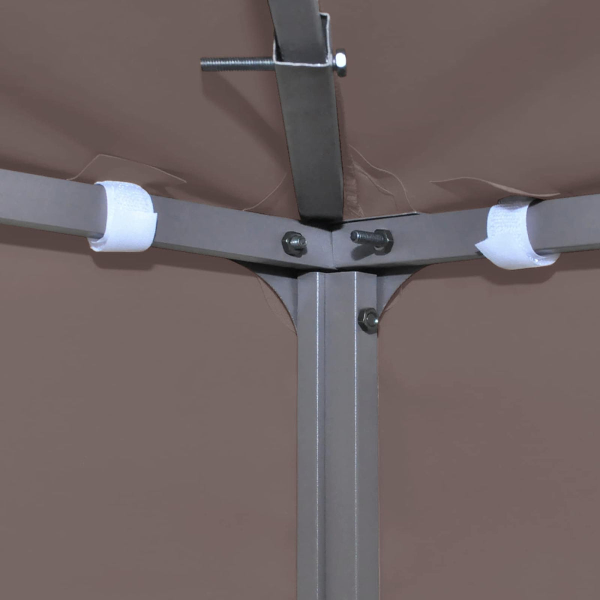 Gazebo Dække 300 x 300 cm Gråbrun Polyester og Stål