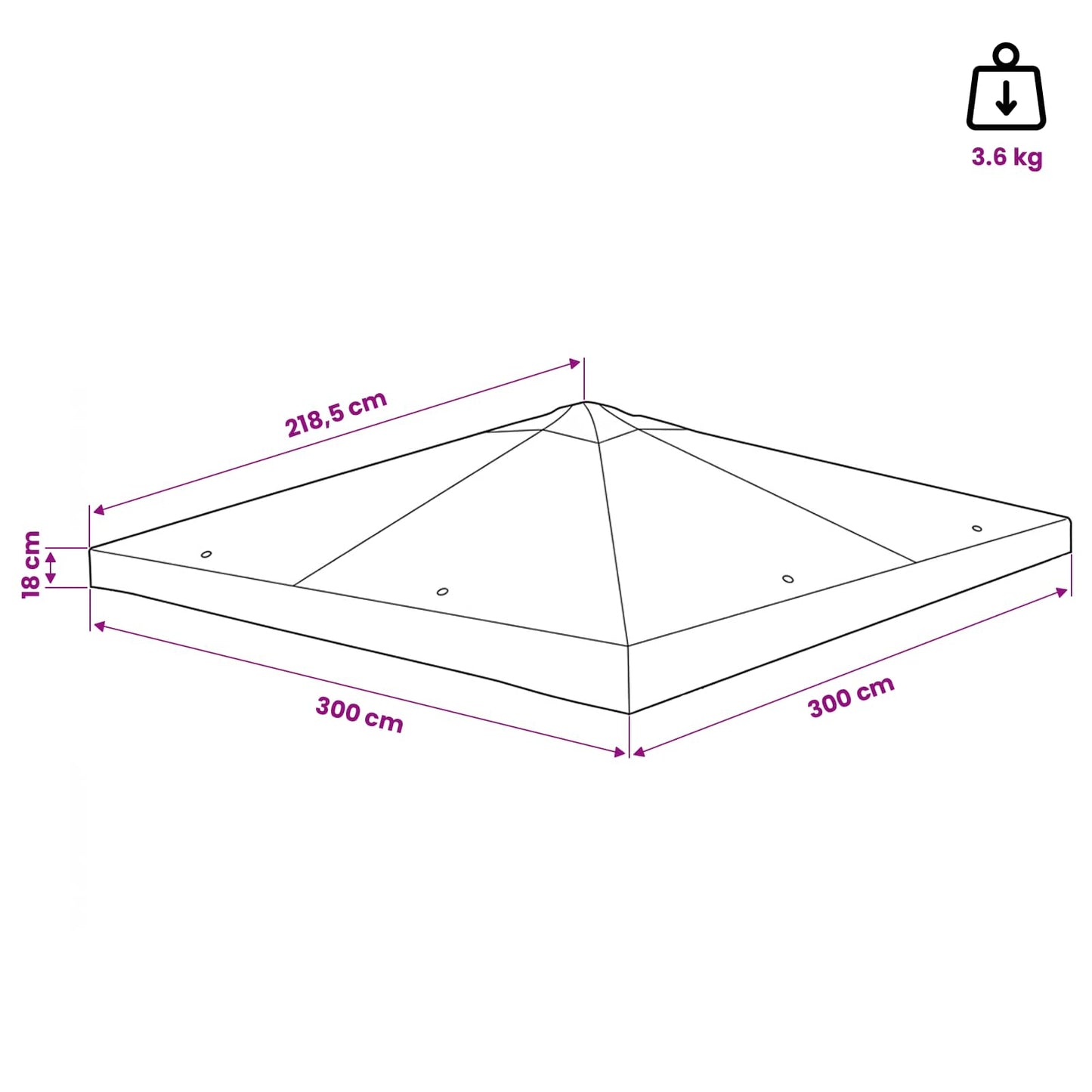 Gazebo Dække 300 x 300 cm Gråbrun Polyester og Stål
