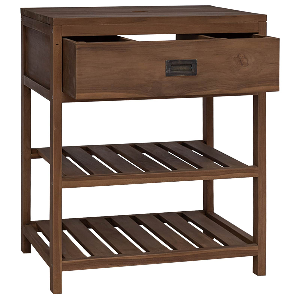 Badeværelsesskab Naturfarvet 60 x 45 x 75 cm Massiv Teaktræ