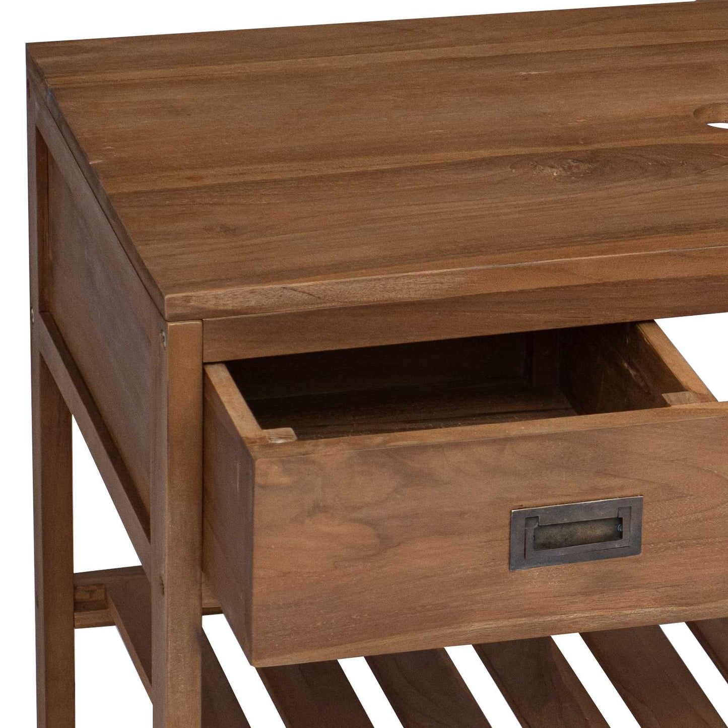 Badeværelsesskab Naturfarvet 90 x 45 x 75 cm Massiv Teaktræ