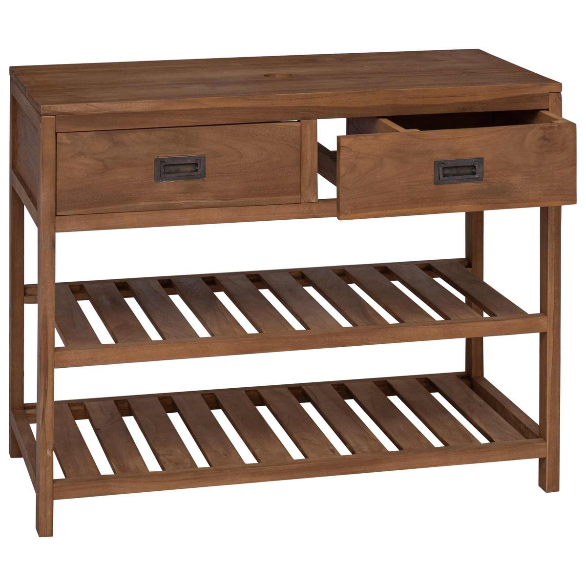 Badeværelsesskab Naturfarvet 90 x 45 x 75 cm Massiv Teaktræ