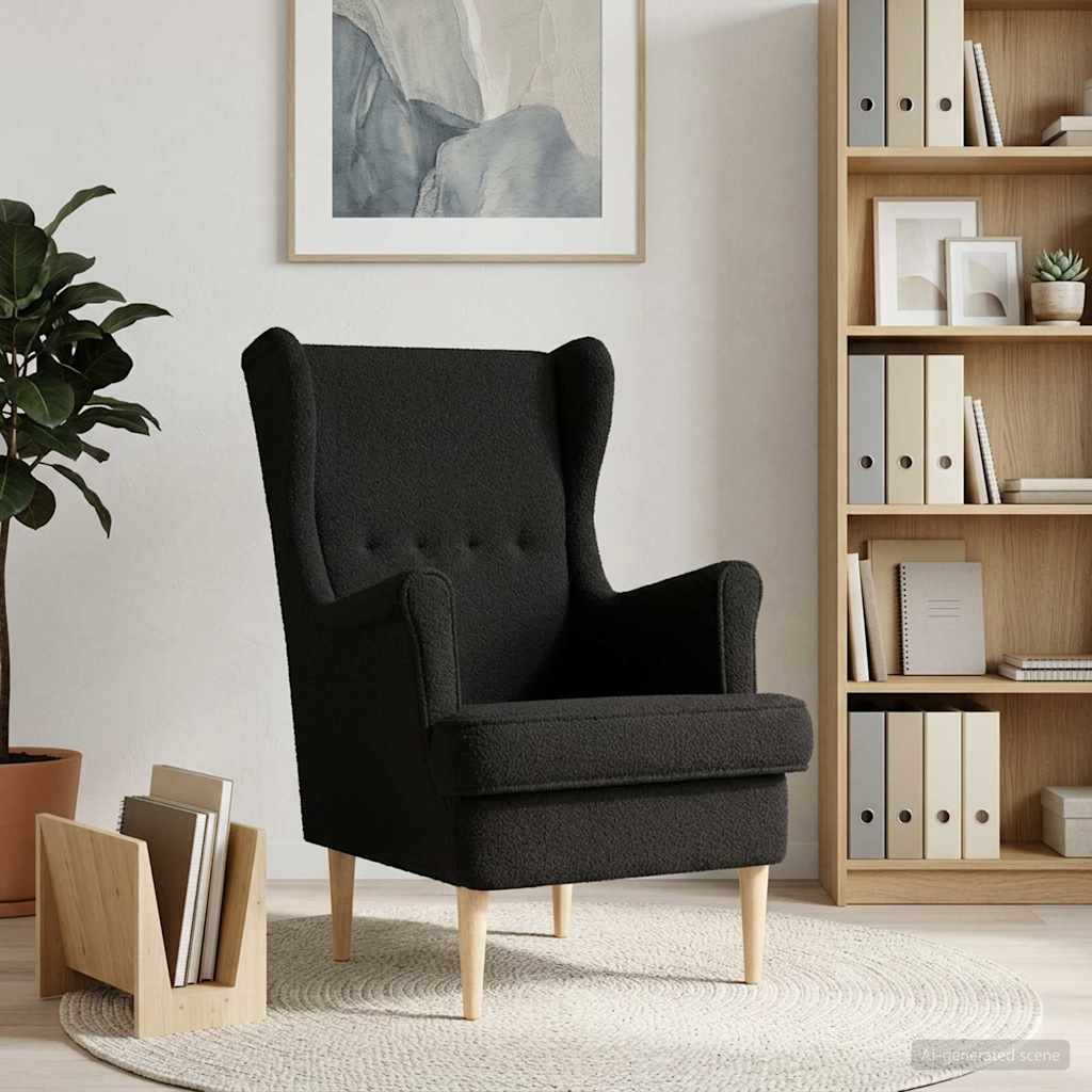 Lænestol Sort Bouclé